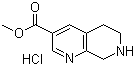 structure of CAS# 1253792-57-2, 5,6,7,8-Tetrahydro-1,7-naphthyridine-3-carboxylic acid methyl ester hydrochloride