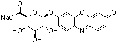structure of CAS# 125440-91-7, 3-氧代-3H-吩恶嗪-7-基 beta-D-吡喃葡糖苷酸单钠盐