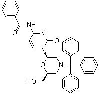 structure of CAS# 125515-31-3, N-[1-[(2R,6S)-6-(羟甲基)-4-三苯甲基吗啉-2-基]-2-氧代-1,2-二氢嘧啶-4-基]苯甲酰胺
