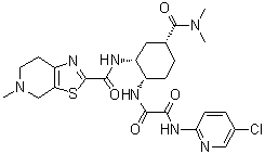 CAS 登录号：1255529-26-0, N-(5-氯吡啶-2-基)-N'-[(1S,2R,4R)-4-[(二甲基氨基)羰基]-2-[[(5-甲基-4,5,6,7-四氢噻唑并[5,4-c]吡啶-2-基)羰基]氨基]环己基]草酸二酰胺