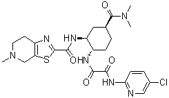 structure of CAS# 1255529-27-1, N-(5-氯吡啶-2-基)-N'-[(1S,2S,4S)-4-[(二甲基氨基)羰基]-2-[[(5-甲基-4,5,6,7-四氢噻唑并[5,4-c]吡啶-2-基)羰基]氨基]环己基]草酸二酰胺