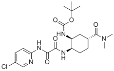 CAS # 1255529-33-9, Edoxaban Impurity 26(1R,2S,4R), Tert-butyl ((1S,2R,5R)-2-(2-((5-chloropyridin-2-yl)amino)-2-oxoacetamido)-5-(dimethylcarbamoyl)cyclohexyl)carbamate