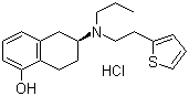 CAS # 125572-93-2, Rotigotine hydrochloride, (S)-5,6,7,8-Tetrahydro-6-[propyl[2-(2-thienyl)ethyl]amino]-1-naphthalenol hydrochloride