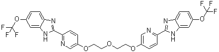 structure of CAS# 1256094-72-0, 2,2'-[氧基二(2,1-乙二基氧基-5,2-吡啶二基)]二[6-(三氟甲氧基)-1H-苯并咪唑]