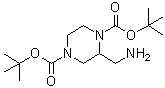 CAS # 1256815-07-2, 1,4-Di-tert-butyl 2-(aminomethyl)piperazine-1,4-dicarboxylate