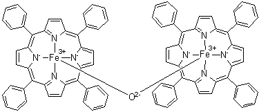 structure of CAS# 12582-61-5, mu-氧二[alpha,beta,gamma,delta-四苯基卟啉铁(III)]
