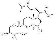 CAS # 1260-44-2, Sulphurenic acid methyl ester, (3beta,15alpha)-3,15-Dihydroxy-24-methylene-lanost-8-en-21-oic acid methyl ester
