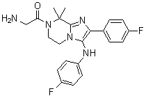 structure of CAS# 1261113-96-5, 2-氨基-1-[2-(4-氟苯基)-3-[(4-氟苯基)氨基]-5,6-二氢-8,8-二甲基咪唑并[1,2-a]吡嗪-7(8H)-基]乙酮