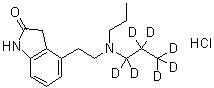 CAS # 1261396-31-9, 4-[2-[Propyl(propyl-1,1,2,2,3,3,3-d<sub>7</sub>)amino]ethyl]-1,3-dihydro-2H-indol-2-one hydrochloride