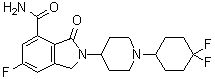structure of CAS# 1262417-51-5, 2-[1-(4,4-Difluorocyclohexyl)-4-piperidinyl]-6-fluoro-2,3-dihydro-3-oxo-1H-isoindole-4-carboxamide