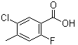 structure of CAS# 1263274-67-4, 5-氯-2-氟-4-甲基苯甲酸