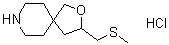 CAS 登录号：1263281-42-0, 3-[(甲硫基)甲基]-2-氧杂-8-氮杂螺[4.5]癸烷盐酸盐