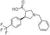 structure of CAS# 1263281-88-4, (3R,4S)-rel-1-苄基-4-[4-(三氟甲基)苯基]-3-吡咯烷羧酸