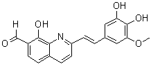 structure of CAS# 1263287-73-5, 2-[2-(3,4-二羟基-5-甲氧基苯基)乙烯基]-8-羟基-7-喹啉甲醛