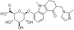 CAS # 126671-72-5, 2,3,4,9-Tetrahydro-9-methyl-3-[(2-methyl-1H-imidazol-1-yl)methyl]-4-oxo-1H-carbazol-8-yl beta-D-glucopyranosiduronic acid