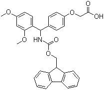structure of CAS# 126828-35-1, 4-[(2,4-Dimethoxyphenyl)(Fmoc-amino)methyl]phenoxyacetic acid
