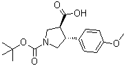 CAS # 1269260-00-5, (3S,4R)-4-(4-Methoxyphenyl)-1,3-pyrrolidinedicarboxylic acid 1-(1,1-dimethylethyl) ester