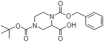 structure of CAS# 126937-41-5, N-4-Boc-N-1-Cbz-2-piperazinecarboxylic acid