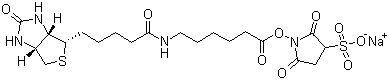 structure of CAS# 127062-22-0, 6-(生物素酰胺)己酸磺酸基琥珀酰亚胺酯钠盐