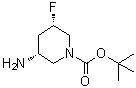 structure of CAS# 1271810-13-9, (3R,5S)-3-Amino-5-fluoro-1-piperidinecarboxylic acid 1,1-dimethylethyl ester
