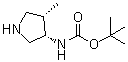 structure of CAS# 127199-54-6, [(3S,4S)-4-Methyl-3-pyrrolidinyl]carbamic acid 1,1-dimethylethyl ester