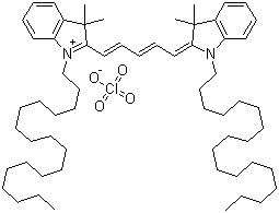 structure of CAS# 127274-91-3, 1,1'-Dioctadecyl-3,3,3',3'-tetramethylindodicarbocyanine perchlorate