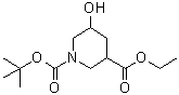 CAS # 1272756-00-9, Ethyl N-tert-butoxycarbonyl-5-hydroxypiperidine-3-carboxylate, 5-Hydroxy-1,3-piperidinedicarboxylic acid 1-(1,1-dimethylethyl) 3-ethyl ester