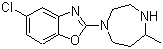 structure of CAS# 1276666-13-7, 5-氯-2-(六氢-5-甲基-1H-1,4-二氮杂卓-1-基)苯并恶唑