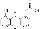 structure of CAS# 127792-23-8, 2-[(2-溴-6-氯苯基)氨基]苯乙酸