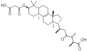 CAS 登录号：127970-62-1, 3alpha-羧基乙酰氧基-24-亚甲基-23-氧代羊毛甾-8-烯-26-酸