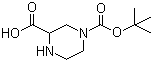 structure of CAS# 128019-59-0, 4-Boc-哌嗪-2-羧酸