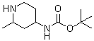 structure of CAS# 1281674-64-3, N-(2-Methyl-4-piperidinyl)carbamic acid 1,1-dimethylethyl ester