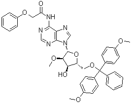 structure of CAS# 128219-81-8, 5'-O-[二(4-甲氧基苯基)苯基甲基]-2'-O-甲基-N-(2-苯氧基乙酰基)腺苷