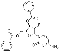structure of CAS# 128495-99-8, 4-氨基-1-(3,5-二-O-苯甲酰基-2-脱氧-2-氟-beta-D-阿拉伯呋喃糖基)-2(1H)-嘧啶酮