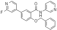 structure of CAS# 1285515-21-0, 5-(2-氟-4-吡啶基)-2-(苯基甲氧基)-N-3-吡啶基苯甲酰胺