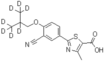 CAS 登录号：1285539-74-3, 2-[3-氰基-4-[2-(三氘甲基)丙氧基-2,3,3,3-d<sub>4</sub>]苯基]-4-甲基-5-噻唑羧酸