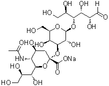 structure of CAS# 128596-80-5, O-(N-乙酰基-alpha-神经胺酸基)-(2→3)-O-beta-D-吡喃半乳糖基-(1→4)-D-葡萄糖单钠盐