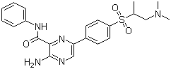 CAS # 1286238-55-8, 3-Amino-6-[4-[[2-(dimethylamino)-1-methylethyl]sulfonyl]phenyl]-N-phenyl-2-pyrazinecarboxamide