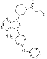 CAS 登录号：1288338-96-4, (R)-1-[3-[4-氨基-3-(4-苯氧基苯基)-1H-吡唑并[3,4-d]嘧啶-1-基]哌啶-1-基]-3-氯丙-1-酮