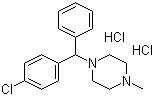 CAS # 129-71-5, Chlorcyclizine dihydrochloride, 1-[[4-Chlorophenyl]phenylmethyl]-4-methylpiperazine dihydrochloride, N-Methyl-N'-(4-chlorobenzhydryl)piperazine dihydrochloride, Perazil dihydrochloride
