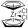 structure of CAS# 1291-32-3, Bis(cyclopentadienyl)zirconium dichloride