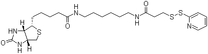 structure of CAS# 129179-83-5, N-[6-(Biotinamido)hexyl]-3'-(2'-pyridyldithio)propionamide
