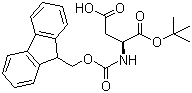 structure of CAS# 129460-09-9, L-Fmoc-Aspartic acid alpha-tert-butyl ester