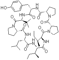 CAS # 129536-23-8, Hymenistatin I, Cyclo(L-isoleucyl-L-isoleucyl-L-prolyl-L-prolyl-L-tyrosyl-L-valyl-L-prolyl-L-leucyl)