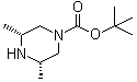 structure of CAS# 129779-30-2, cis-3,5-Dimethylpiperazine-1-carboxylic acid tert-butyl ester
