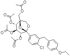 CAS # 1298086-18-6, 5-C-[(Acetyloxy)methyl]-1,6-anhydro-1-C-[4-chloro-3-[(4-ethoxyphenyl)methyl]phenyl]-beta-L-idopyranose 2,3,4-triacetate
