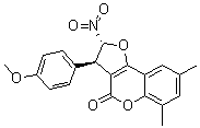 CAS # 1301241-06-4, (2R,3R)-rel-2,3-Dihydro-3-(4-methoxyphenyl)-6,8-dimethyl-2-nitro-4H-furo[3,2-c][1]benzopyran-4-one