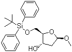 structure of CAS# 130144-86-4, Methyl 5-O-(tert-butyldiphenylsilyl)-2-deoxy-beta-D-erythro-pentofuranoside