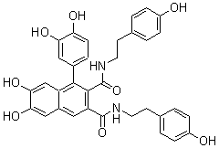 CAS # 130508-46-2, Cannabisin A, 1-(3,4-Dihydroxyphenyl)-6,7-dihydroxy-N,N'-bis[2-(4-hydroxyphenyl)ethyl]-2,3-naphthalenedicarboxamide