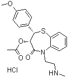 CAS # 130606-60-9, (2S-cis)-3-(Acetyloxy)-2,3-dihydro-2-(4-methoxyphenyl)-5-[2-(methylamino)ethyl]-1,5-benzothiazepin-4(5H)-one monohydrochloride